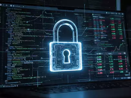 A glowing digital padlock on a screen with lines of code and financial data, representing cybercrime protection and fund recovery. - Foto: über boerse-global.de