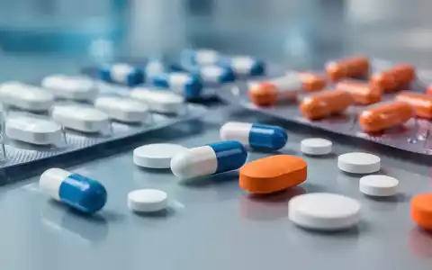 Nahaufnahme verschiedener pharmazeutischer Pillen und Kapseln, teils in Blisterpackungen, teils lose auf einer sterilen OberflĂ€che. - Foto: ĂŒber boerse-global.de