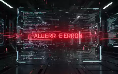 A stylized, glitching digital interface with abstract code and a red error overlay, symbolizing AI system instability and outages. - Foto: über boerse-global.de