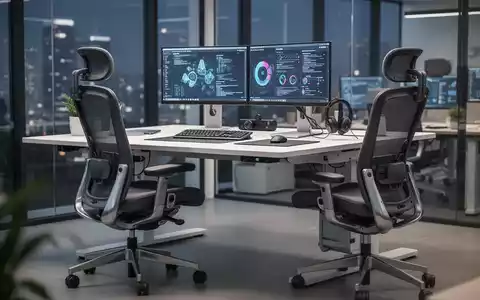 Ein moderner, ergonomischer Büroschreibtisch mit einem verstellbaren Stuhl und Computerperipherie, der Komfort und Wohlbefinden fördert. - Foto: über boerse-global.de