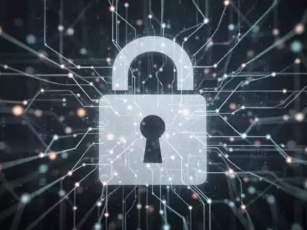 A stylized digital padlock icon, partially obscured, over a background of abstract network lines, symbolizing stalled passkey adoption. - Foto: über boerse-global.de