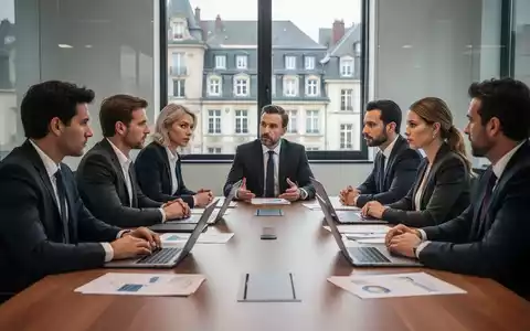 Eine Gruppe von Fachleuten diskutiert an einem Konferenztisch, mit Fokus auf Arbeitsrecht und Wirtschaft in Luxemburg. - Foto: über boerse-global.de