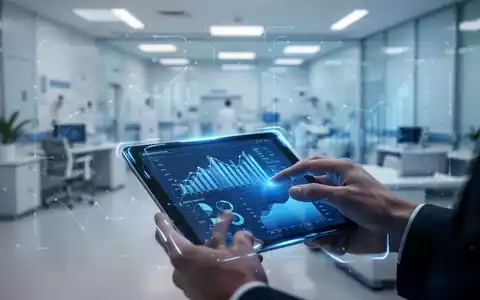Eine Hand tippt auf einem Tablet, das über digitale Finanzdaten und Prozessdiagramme in einem modernen Büroumfeld schwebt. - Foto: über boerse-global.de