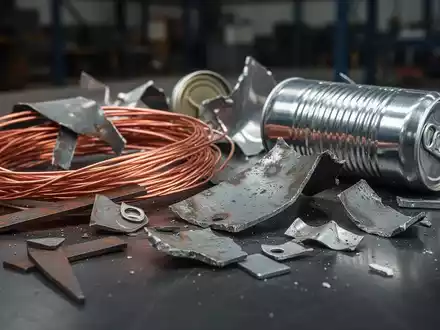 Nahaufnahme von verschiedenen Metallschrottstücken, darunter Kupferdrähte, Aluminiumdosen und Stahlfragmente. - Foto: über boerse-global.de
