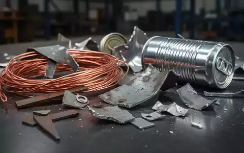 Nahaufnahme von verschiedenen Metallschrottstücken, darunter Kupferdrähte, Aluminiumdosen und Stahlfragmente. - Foto: über boerse-global.de