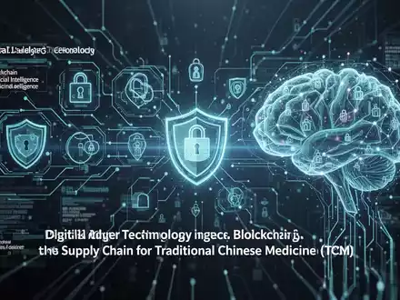 Abstrakte Darstellung von Blockchain-Technologie und Künstlicher Intelligenz, die die Herkunft von TCM-Produkten sichern. - Foto: über boerse-global.de