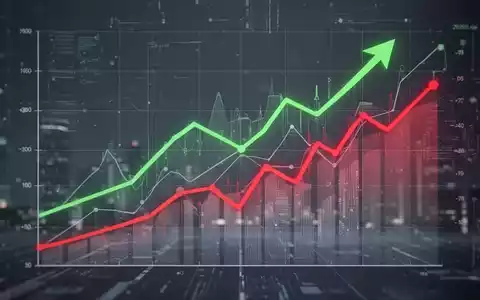 Ein stilisierter Finanzgraph, der steigende Umsätze und wachsende Verluste darstellt, mit einem Hauch von KI-Technologie. - Foto: über boerse-global.de