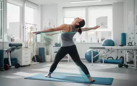 Eine Person führt sanfte Rückenübungen in einem modernen Physiotherapie-Studio durch, das Bewegung und Wohlbefinden betont. - Foto: über boerse-global.de