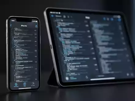 An iPhone and iPad screen showing generic digital information, representing software updates and device compatibility. - Foto: über boerse-global.de