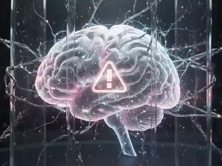 A glowing, ethereal AI brain constrained by subtle, invisible barriers, with a faint warning symbol, symbolizing hidden limitations. - Foto: über boerse-global.de