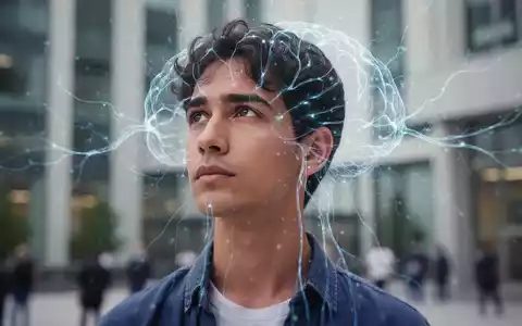 Eine junge Person, die nachdenklich in die Ferne blickt, mit einer abstrakten Darstellung neuronaler Aktivität, die frühe Gesundheitsentscheidungen symbolisiert. - Foto: über boerse-global.de