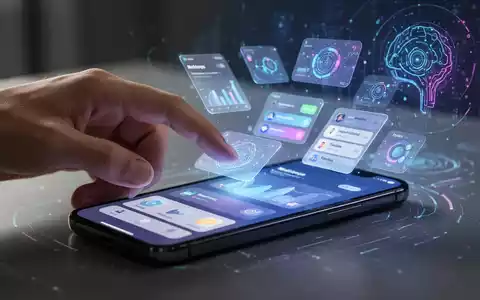 A hand interacting with a smartphone displaying multiple floating application windows, illustrating enhanced multitasking capabilities. - Foto: über boerse-global.de