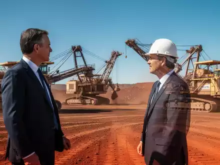 Minister besucht eine abgelegene Bergbaustätte in Bald Hill mit schweren Maschinen und einem klaren Himmel. - Foto: über boerse-global.de
