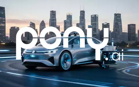 Ein futuristisches, autonomes Fahrzeug auf einer Teststrecke bei Sonnenaufgang mit einer Skyline im Hintergrund. - Foto: über boerse-global.de