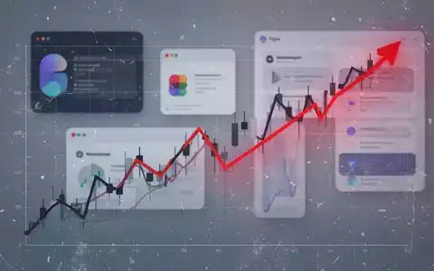 Ein fallender Börsenchart mit einer roten Linie, die einen starken Rückgang darstellt, vor einem verschwommenen Hintergrund digitaler Designelemente. - Foto: über boerse-global.de