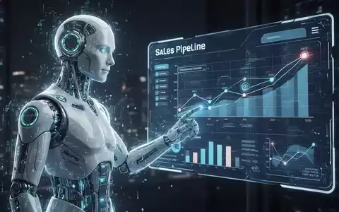 Ein futuristischer KI-Agent interagiert mit einer holografischen Verkaufspipeline, symbolisierend den Launch von SalesCloser. - Foto: über boerse-global.de