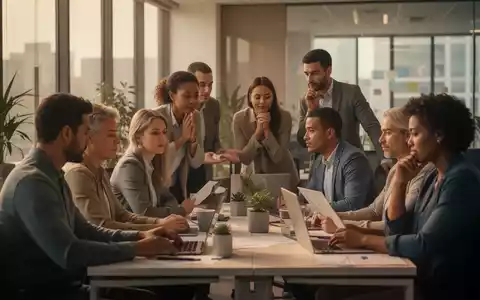 Eine vielfältige Gruppe von Menschen in einem modernen Büroumfeld, die Zusammenarbeit und individuelle Reflexion darstellen. - Foto: über boerse-global.de