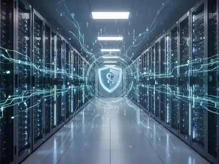 A secure data center in Nigeria with glowing server racks, representing local data storage and financial regulation. - Foto: über boerse-global.de