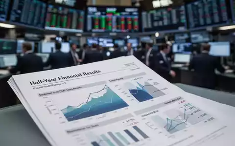 Nahaufnahme eines Finanzberichts mit Diagrammen und Zahlen, im Hintergrund ein unscharfer Börsenhandelssaal. - Foto: über boerse-global.de