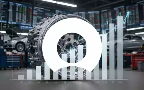 Ein stilisiertes Autoteil, teilweise verdeckt von einem steigenden Balkendiagramm, das Aktienrückkäufe symbolisiert. - Foto: über boerse-global.de