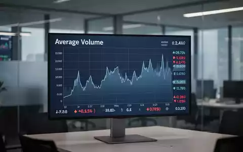 Ein Bildschirm zeigt ein Diagramm des durchschnittlichen Handelsvolumens einer Aktie in einem professionellen Finanzumfeld. - Foto: über boerse-global.de