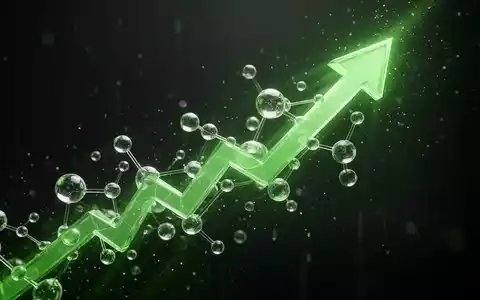Eine stilisierte Grafik, die einen starken Aufwärtstrend mit Elementen von Wasserstoffatomen und einem grünen Leuchten darstellt. - Foto: über boerse-global.de