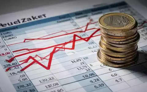 Ein stilisiertes Bild einer Haushalts-Tabelle mit roten Linien, die Kürzungen anzeigen, und einem Stapel deutscher Euro-Münzen. - Foto: über boerse-global.de