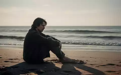 Eine Person sitzt am Strand und blickt auf das Meer. Die untergehende Sonne wirft lange Schatten. Es herrscht eine ruhige Atmosphäre. - Foto: über boerse-global.de