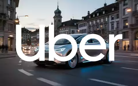 Ein futuristisches Robotaxi fährt durch eine moderne Zürcher Stadtlandschaft bei Dämmerung, mit verschwommenen Lichtern. - Foto: über boerse-global.de
