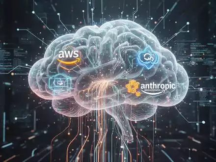 An abstract depiction of artificial intelligence, with glowing lines forming a network and connecting to a cloud. - Foto: über boerse-global.de