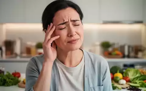 Eine Person mit entspanntem Gesichtsausdruck, die sich sanft an die Schläfe fasst, im Hintergrund eine moderne Küche. - Foto: über boerse-global.de