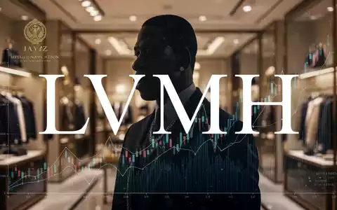 Jay-Z-ähnliche Silhouette vor verschwommenem Luxusladen, überlagert mit Branding und Finanzdiagrammen, symbolisiert einen milliardenschweren Deal. - Foto: über boerse-global.de