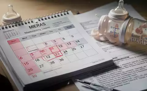 Ein Kalenderblatt mit hervorgehobenem Datum, daneben eine Babyflasche und juristische Dokumente, die Mutterschutz und Recht symbolisieren. - Foto: über boerse-global.de