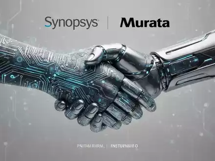 Abstrakte Darstellung einer digitalen Partnerschaft zwischen Synopsys und Murata mit verschlungenen Schaltkreismustern. - Foto: über boerse-global.de