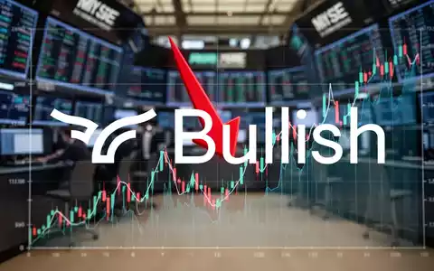 Roter Pfeil zeigt nach unten auf einem Finanzdiagramm, mit einem unscharfen Börsenhintergrund, der einen Marktrückgang symbolisiert. - Foto: über boerse-global.de
