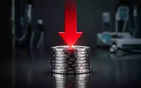Ein roter Pfeil zeigt nach unten und durchbohrt einen Stapel silberner Münzen, der finanzielle Belastung symbolisiert. - Foto: über boerse-global.de