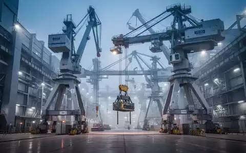 Moderne Industrieanlage mit großen Kränen in Aktion, die Effizienz und Schwertransport symbolisieren. - Foto: über boerse-global.de