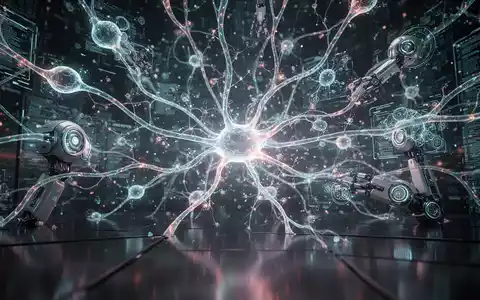 Abstract digital network with glowing lines and nodes, representing open-source AI and complex data processing in a dark, futuristic setting. - Foto: über boerse-global.de