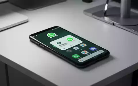An Android smartphone screen displaying a WhatsApp voice message widget for quick recording, set on a modern desk. - Foto: über boerse-global.de