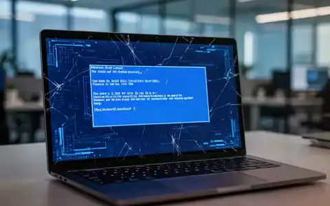 A laptop screen showing a Windows boot loop error, symbolizing a critical system failure in a professional setting. - Foto: über boerse-global.de