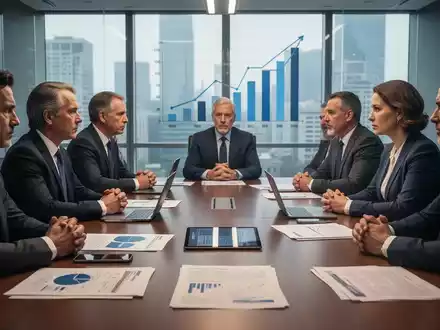 Führungskräfte aus Wirtschaft und Gewerkschaften diskutieren über Sozialstaatsreformen an einem Konferenztisch. - Foto: über boerse-global.de