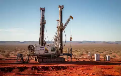 Eine Bohrplattform in einer trockenen Landschaft, die auf die Uranexploration hinweist. - Foto: über boerse-global.de