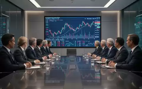 Ein Konferenzraum mit Führungskräften, die an einem Tisch sitzen, und einem Bildschirm, der Finanzdaten und Diagramme anzeigt. - Foto: über boerse-global.de