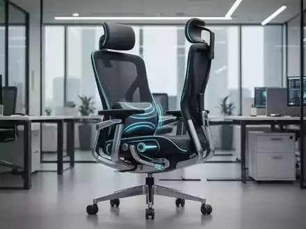Ein moderner, ergonomischer Bürostuhl mit technologischen Merkmalen in einem professionellen Büroambiente. - Foto: über boerse-global.de