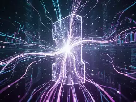 Abstrakte Darstellung von Datenflüssen und Investitionen, die eine große Kapitaleinlage in ein Technologieunternehmen symbolisieren. - Foto: über boerse-global.de