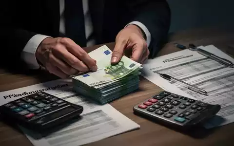 Hände zählen Euro-Banknoten auf einem Tisch neben einem Rechner und einem Dokument mit der Aufschrift 'Pfändungsratgeber'. - Foto: über boerse-global.de