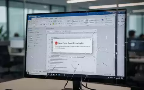 A computer screen shows a Microsoft Office application with a subtle digital glitch effect, symbolizing software issues. - Foto: über boerse-global.de