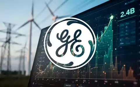 Eine digitale Anzeige mit einem aufsteigenden Finanzdiagramm und der Zahl 2,4 Milliarden, im Hintergrund Windturbinen und Stromleitungen. - Foto: über boerse-global.de