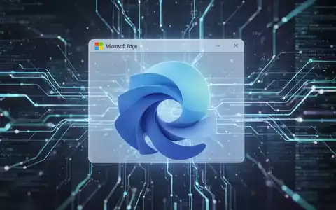 A glowing, stylized Microsoft Edge browser logo against a backdrop of abstract, interconnected digital lines and data streams. - Foto: über boerse-global.de