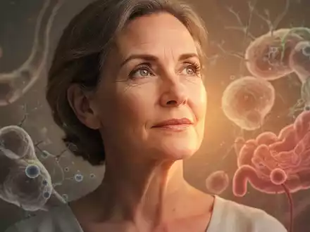 Eine nachdenkliche Frau mittleren Alters, die Gesundheit und hormonelles Gleichgewicht in den Wechseljahren symbolisiert. - Foto: über boerse-global.de